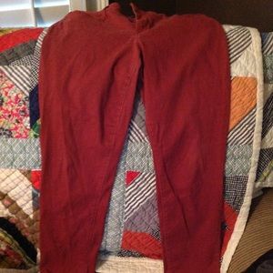 Dark red skinny jeans
